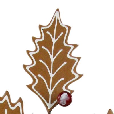 25" Gingerbread Holly Leaf Spray Image 2