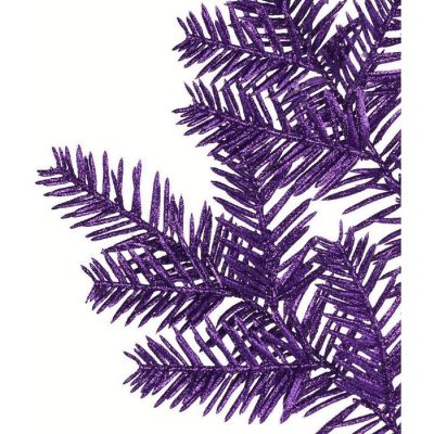 25" Glitter Hemlock Spray: Purple Image 1
