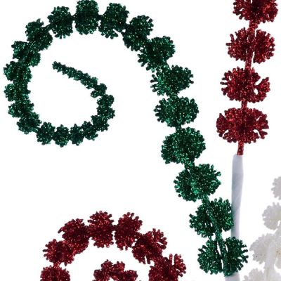 25" Glitter Spike Coil Spray: Red/Green Image 1