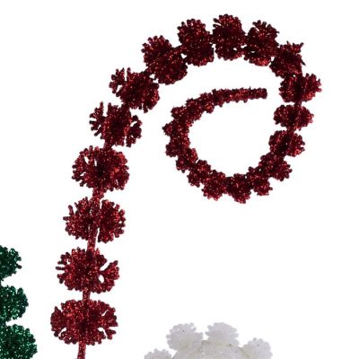 25" Glitter Spike Coil Spray: Red/Green Image 2