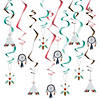 25" Tribal Baby Shower Hanging Swirl Decorations - 12 Pc. Image 1