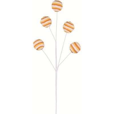 25" Velvet Striped Ball Spray: Candy Corn Image 1