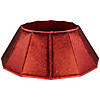 26" Glittery Red Fabric Hexagonal Christmas Tree Collar Image 1