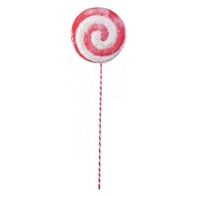 26" Lollipop Ice Pick: Red &amp; White Image 1