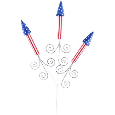 26" Patriotic Lit Firecracker Spray Image 1
