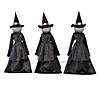 27 1/2" Light-Up LED Witch Pathway Yard Stakes Halloween Decoration Image 1