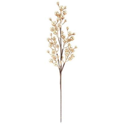 27" Metallic Crabapple Berry Spray: Gold Image 1