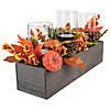 27" Pumpkin  Berry and Pine Cone Fall Harvest Triple Pillar Candle Holder Image 2