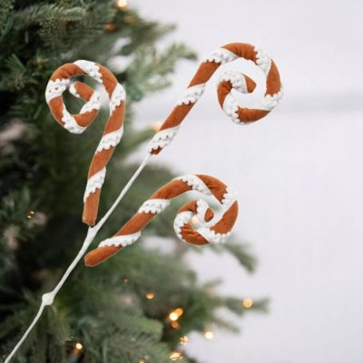 28" Gingerbread Stripe Curly Spray Image 2