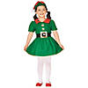 28" Green and Red Girl's Elf Christmas Costume - 6-8 Years Image 1