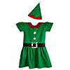 28" Green and Red Girl's Elf Christmas Costume - 6-8 Years Image 1
