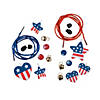 28" Patriotic Wood Beads & Bells Breakaway Necklace Craft Kit - Makes 12 Image 1