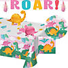 28 Pc. Girl Dino DeluPropere Birthday Party Tableware and Decorations Kit Image 1