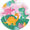 28 Pc. Girl Dino DeluPropere Birthday Party Tableware and Decorations Kit Image 1