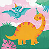 28 Pc. Girl Dino DeluPropere Birthday Party Tableware and Decorations Kit Image 2