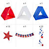 28 Pc. Patriotic Firework Sleepover Tent Kit for 3 Guests Image 1