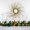28" Pre-lit Gold Glittered Artificial Twig Christmas Wreath  Warm White LED Lights Image 1