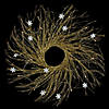 28" Pre-lit Gold Glittered Artificial Twig Christmas Wreath  Warm White LED Lights Image 2