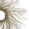 28" Pre-lit Gold Glittered Artificial Twig Christmas Wreath  Warm White LED Lights Image 3