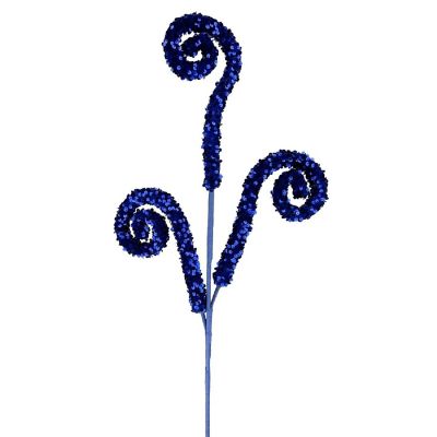 28" Sequin Curly Spray: Midnight Blue Image 1