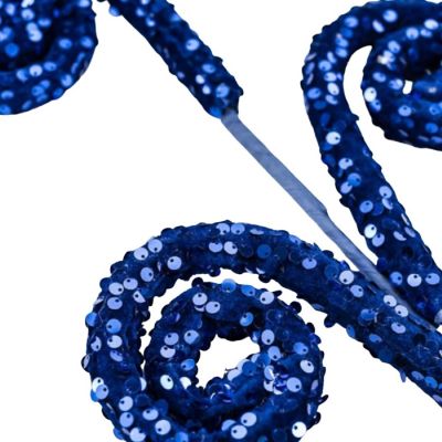 28" Sequin Curly Spray: Midnight Blue Image 1