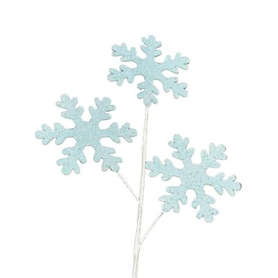 29" Ice Blue Glitter Snowflake Spray Image 2