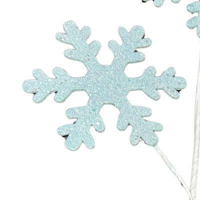 29" Ice Blue Glitter Snowflake Spray Image 3
