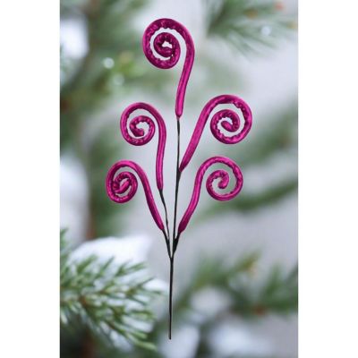 29" Metallic Spiral Spray: Hot Pink Image 1