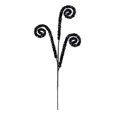29" Sequin Curly Spray: Black Image 1