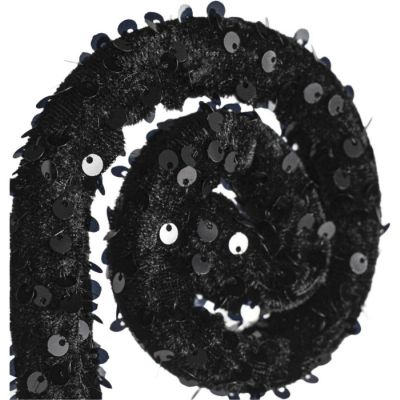 29" Sequin Curly Spray: Black Image 2