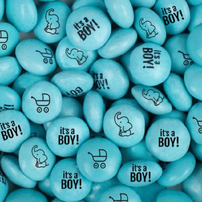 2lb It's a Boy Baby Shower Light Blue Candy Coated Milk Chocolate Minis (Approx. 1,000 pcs) - By Just Candy Image 1