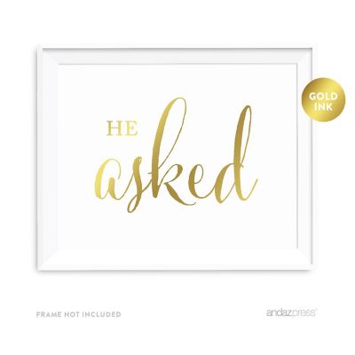 2PC Metallic Gold Asked She Yes 8.5x11 Image 1