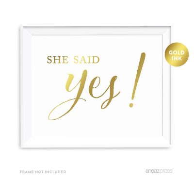 2PC Metallic Gold Asked She Yes 8.5x11 Image 2