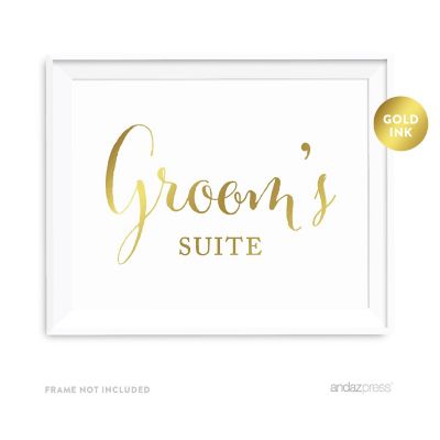 2PC Metallic Gold Bride Groom 8.5x11 Image 1