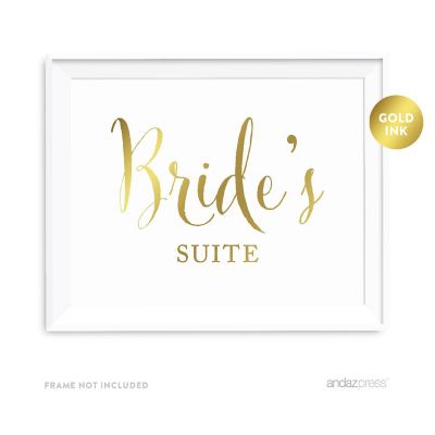 2PC Metallic Gold Bride Groom 8.5x11 Image 2