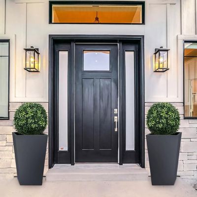 2Pcs 22" Artificial Boxwood Topiary Trees Image 2