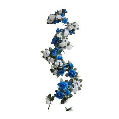 2PCS 8FT Artificial Mini Rose Garlands &amp;#8211; Hanging Floral Decor Image 2