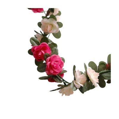 2PCS 8FT Artificial Mini Rose Garlands &amp;#8211; Hanging Floral Decor Image 1