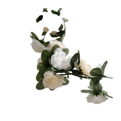 2PCS 8FT Artificial Mini Rose Garlands &amp;#8211; Hanging Floral Decor Image 1