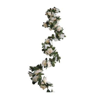 2PCS 8FT Artificial Mini Rose Garlands &amp;#8211; Hanging Floral Decor Image 2