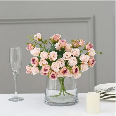 2Pcs Bouquets Artificial Open Roses Floral Bushes Image 2