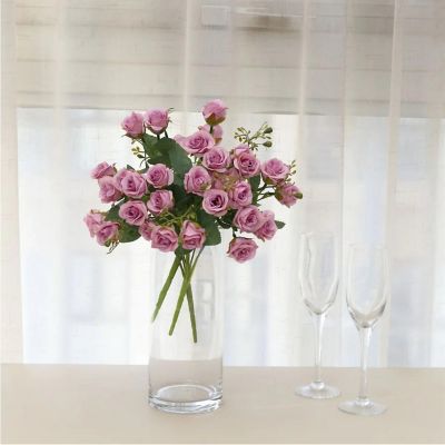 2Pcs Bouquets Artificial Open Roses Floral Bushes Image 1