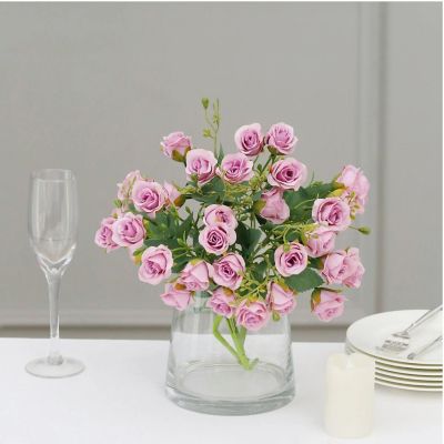 2Pcs Bouquets Artificial Open Roses Floral Bushes Image 2