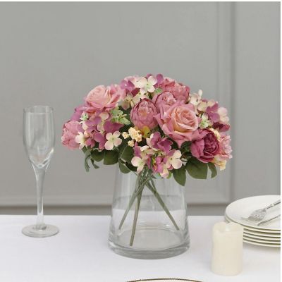 2Pcs Bouquets Assorted Silk Flowers  Floral Bushes Image 2