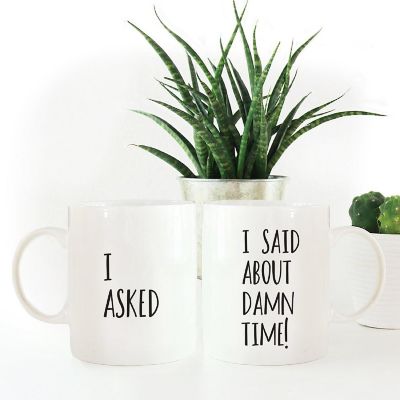 2PK About Damn Time Ceramic Coffee Mugs Image 1