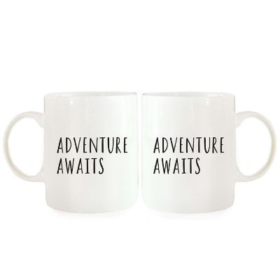 2PK Adventure Awaits Ceramic Coffee Mugs Image 2