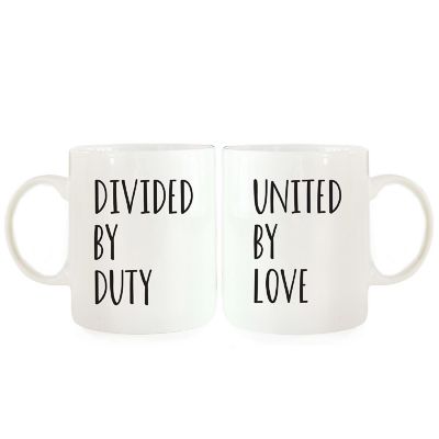 2PK Divided By Duty Ceramic Coffee Mugs Image 2