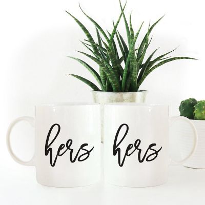 2PK Hers &amp; Hers Ceramic Coffee Mug Set Image 1