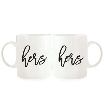 2PK Hers &amp; Hers Ceramic Coffee Mug Set Image 2