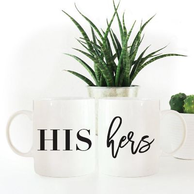 2PK His &amp; Hers Ceramic Coffee Mug Set Image 1